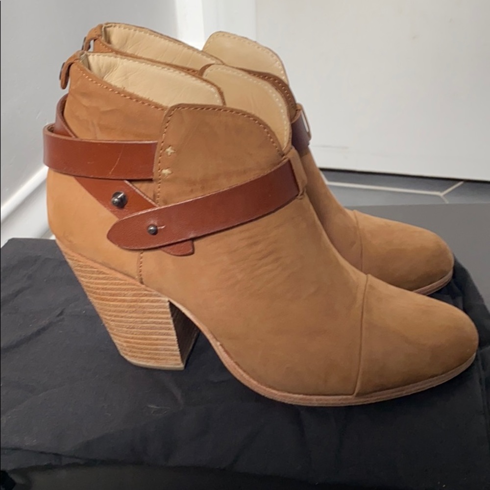 Rag & Bone Camel Suede Harrow Stacked Heel Booties - image 5